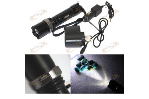 Rechargeable 3W CREE LED 500 Lumen Dimmeable Flashlight Flashing SOS Light